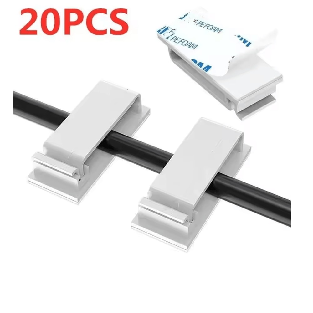 Self Adhesive Cable Holder Clip Desktop Wire Organizer For PC And USB Cords 3