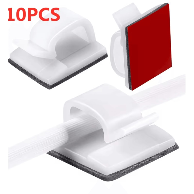 Self Adhesive Cable Holder Clip Desktop Wire Organizer For PC And USB Cords 6