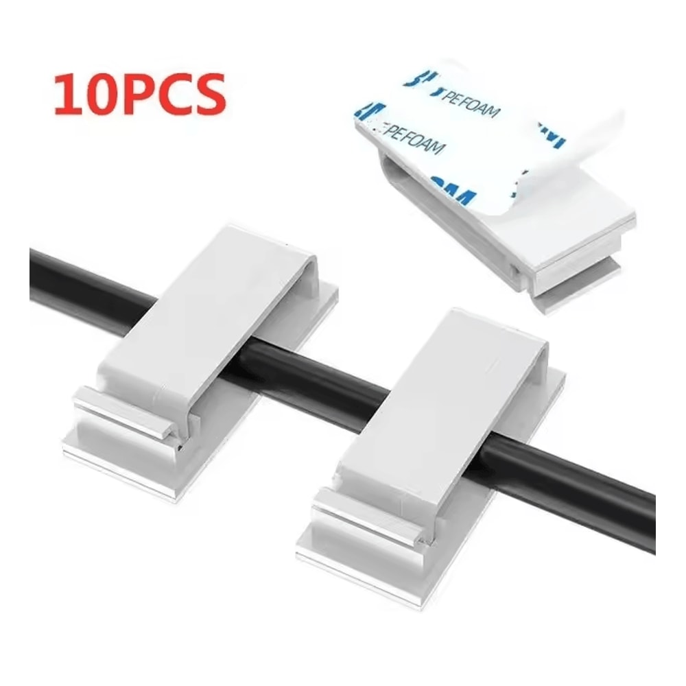 Self Adhesive Cable Holder Clip Desktop Wire Organizer For PC And USB Cords 7