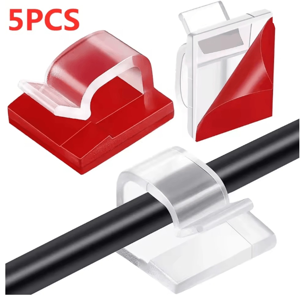 Self Adhesive Cable Holder Clip Desktop Wire Organizer For PC And USB Cords 13