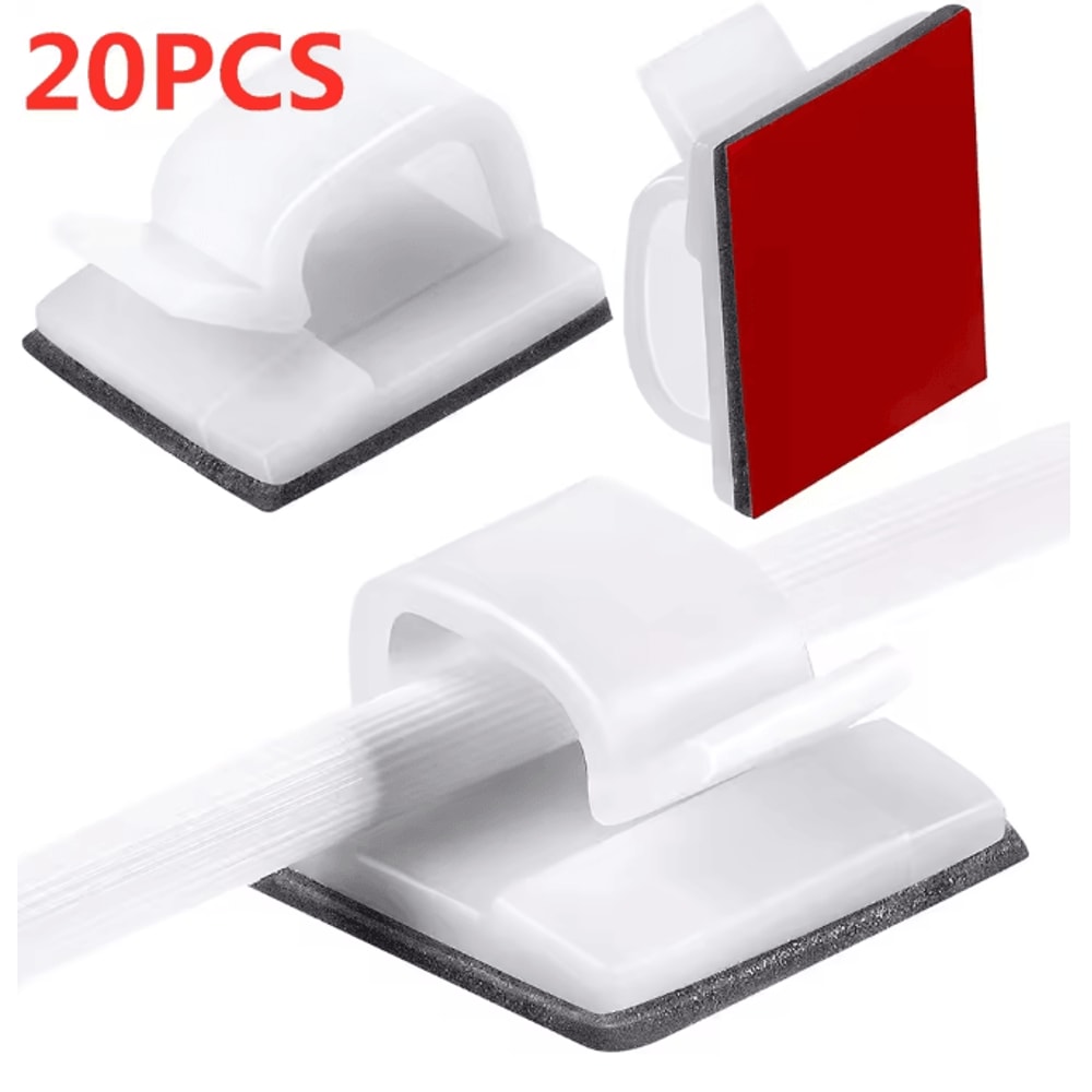 Self Adhesive Cable Holder Clip Desktop Wire Organizer For PC And USB Cords 14