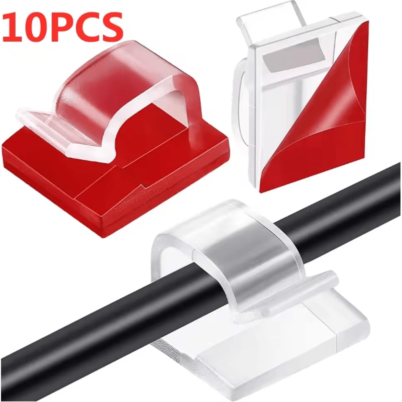 Self Adhesive Cable Holder Clip Desktop Wire Organizer For PC And USB Cords 15