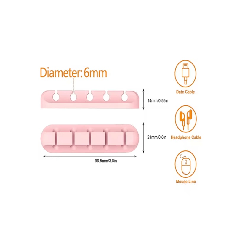 Silicone Cable Holder Clips Self Adhesive USB Cord Organizer For Desk 3
