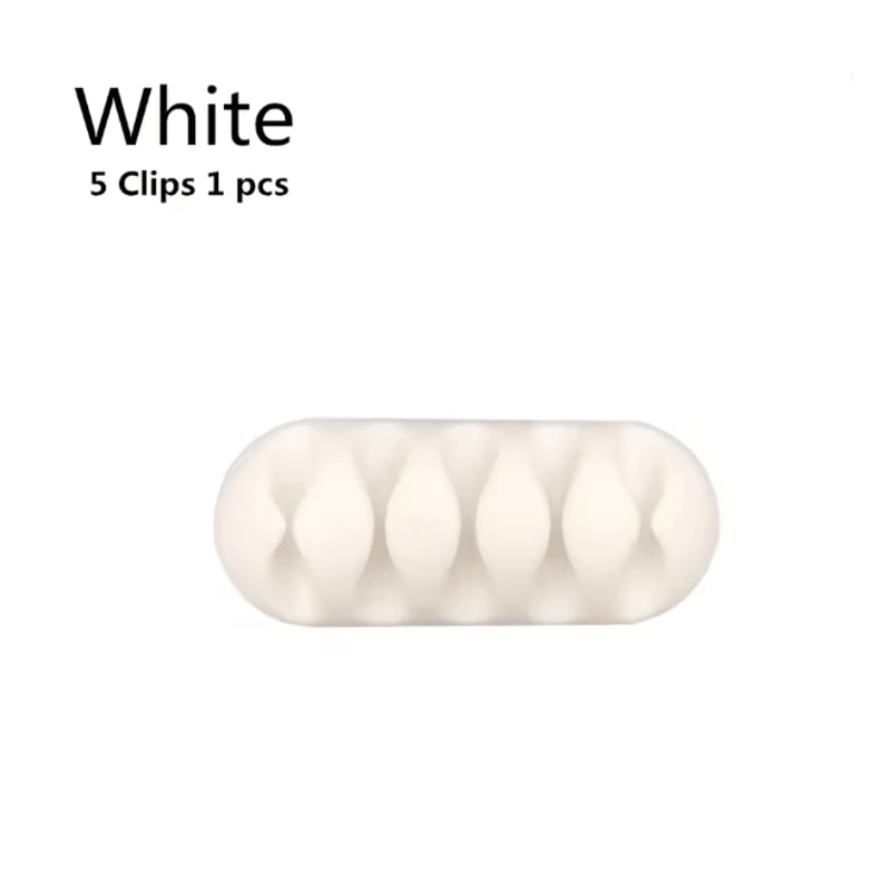 Round Silicone USB Cable Clip Adhesive Charger Cord Organizer For Desk 12