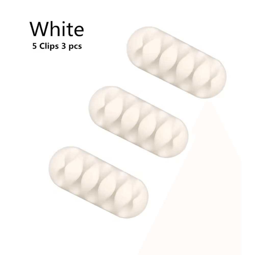 Round Silicone USB Cable Clip Adhesive Charger Cord Organizer For Desk 14