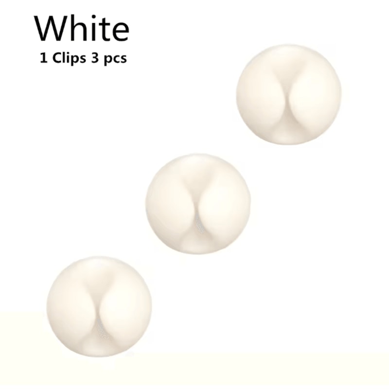 Round Silicone USB Cable Clip Adhesive Charger Cord Organizer For Desk 6