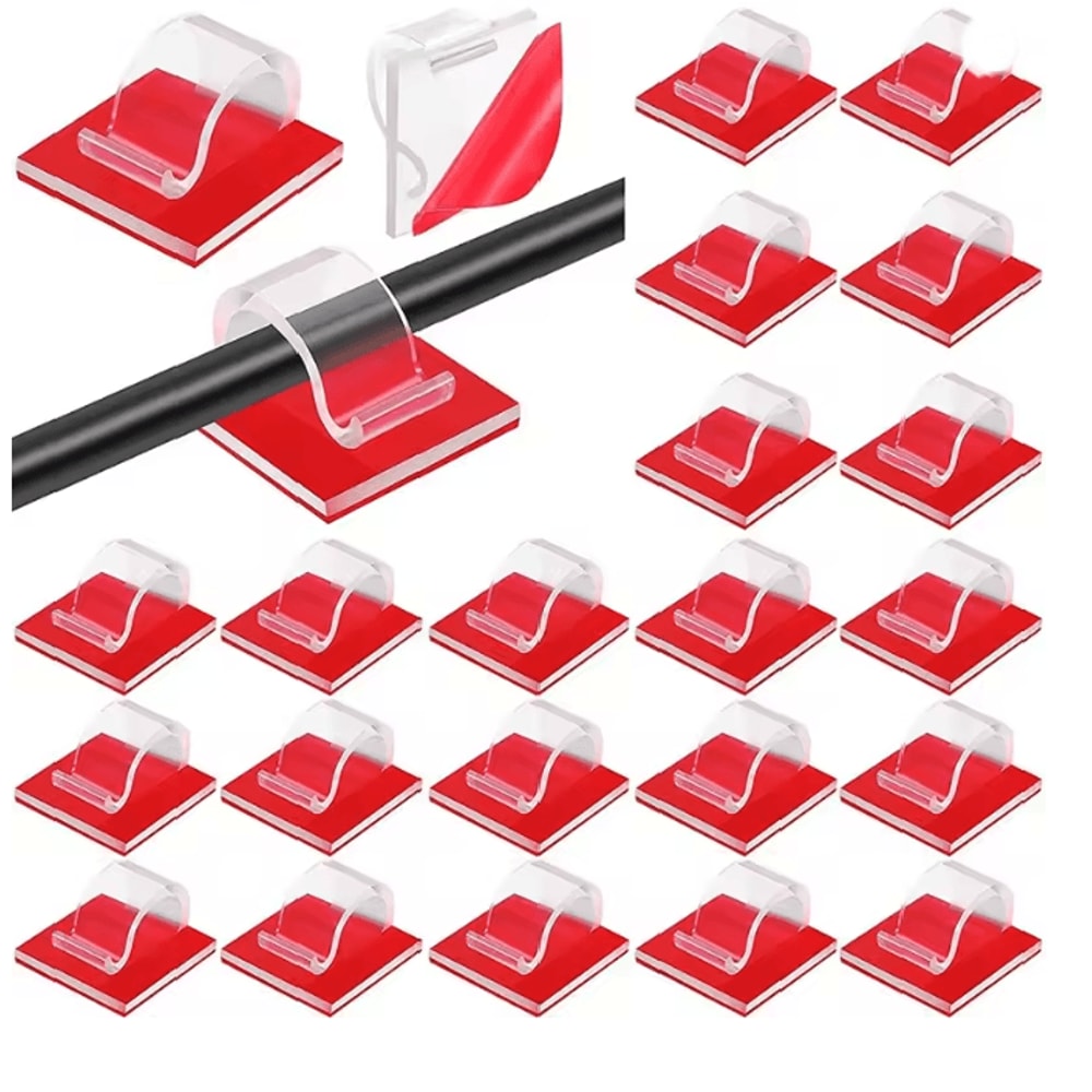 USB Cable Organizer Clip Adhesive Wire Winder And Desk Cord Holder 0