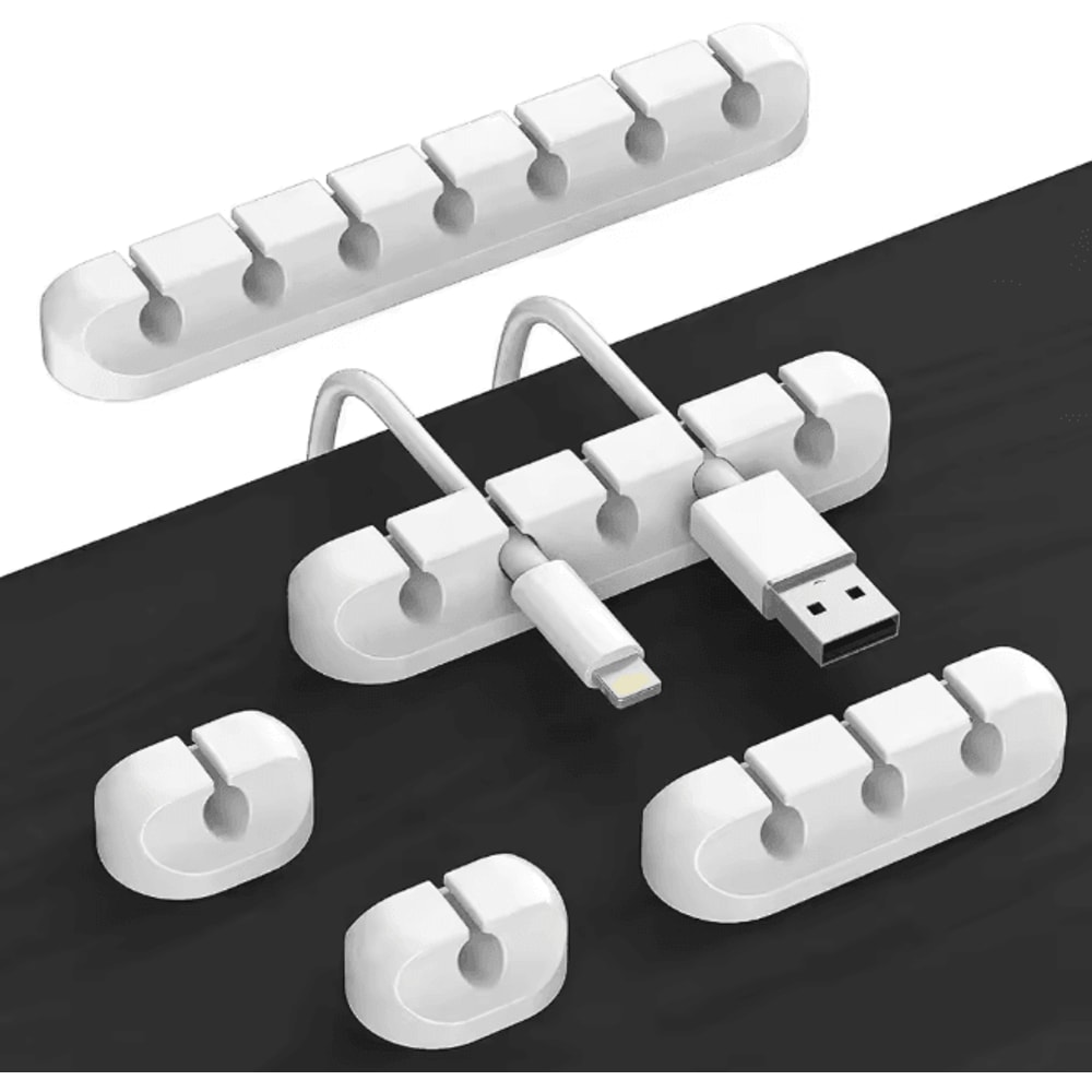 Silicone USB Cable Organizer Clip Desktop Charging Cord Holder 0