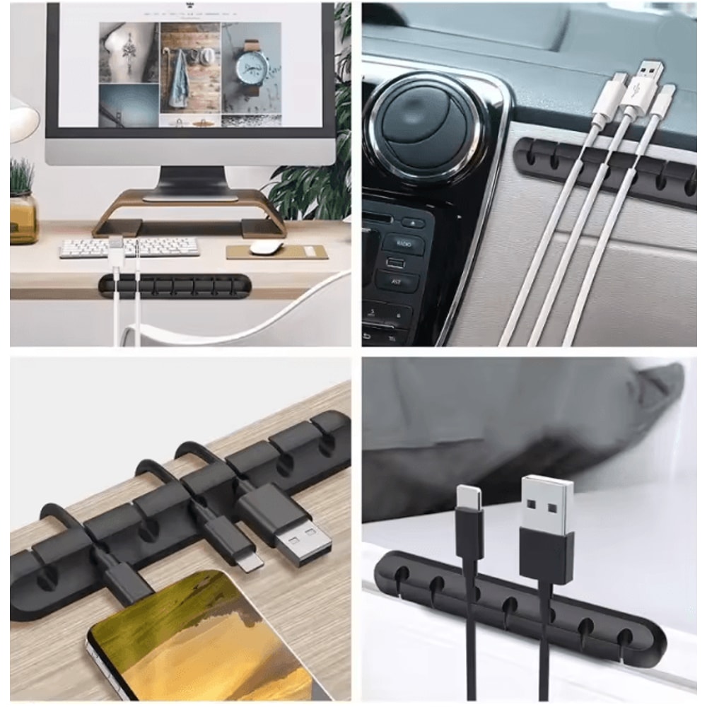 Silicone USB Cable Organizer Clip Desktop Charging Cord Holder 1