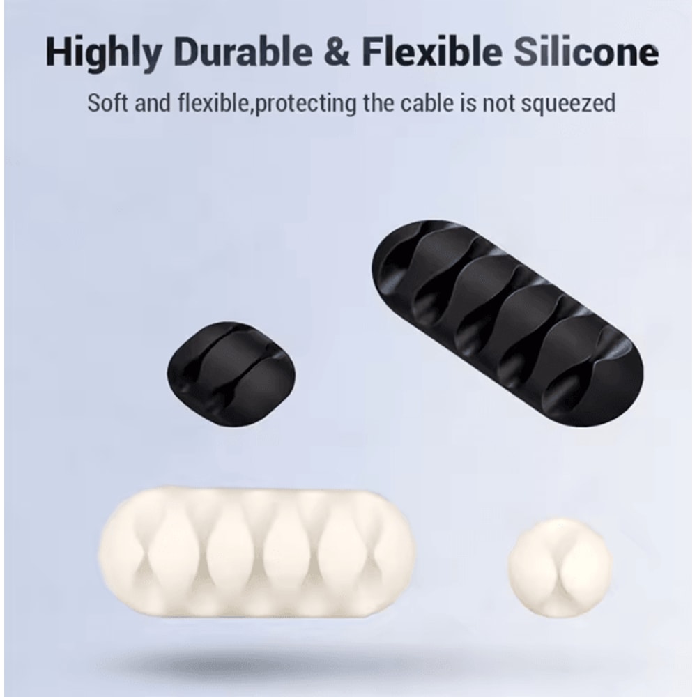 Silicone USB Cable Organizer Desktop Wire Winder And Cord Protector 1