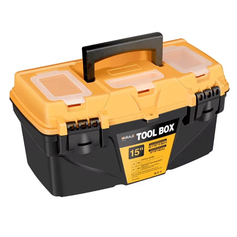 AIRAJ Heavy Duty Plastic Tool Box 12 Or 15 Inch Portable Hardware Storage Case 5