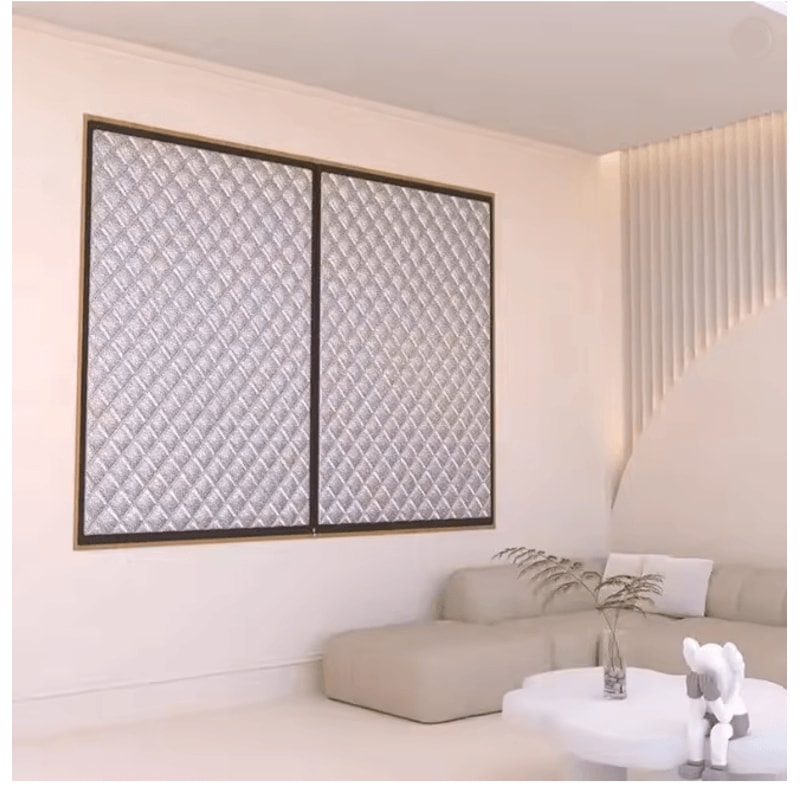 Custom Windproof Winter Curtains Zipper Sealed No Drill Insulated Window Cover 2