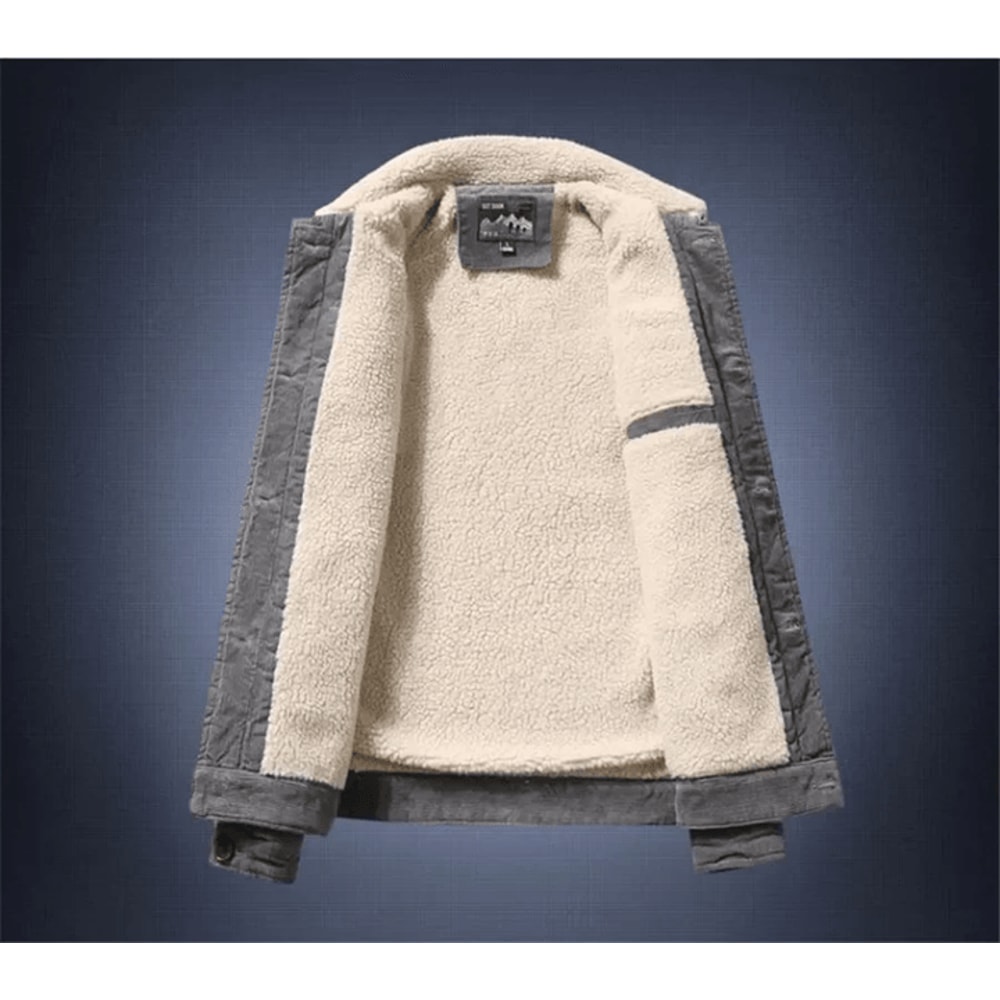 Mens Corduroy Winter Parka Jacket With Velvet Lining 2