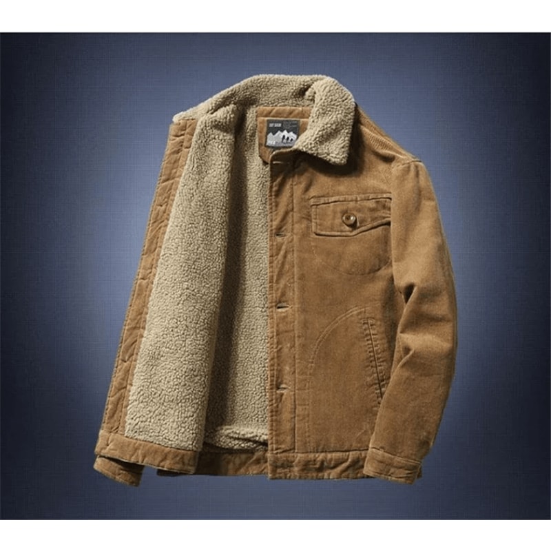 Mens Corduroy Winter Parka Jacket With Velvet Lining 3