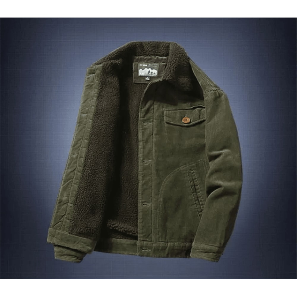 Mens Corduroy Winter Parka Jacket With Velvet Lining 4