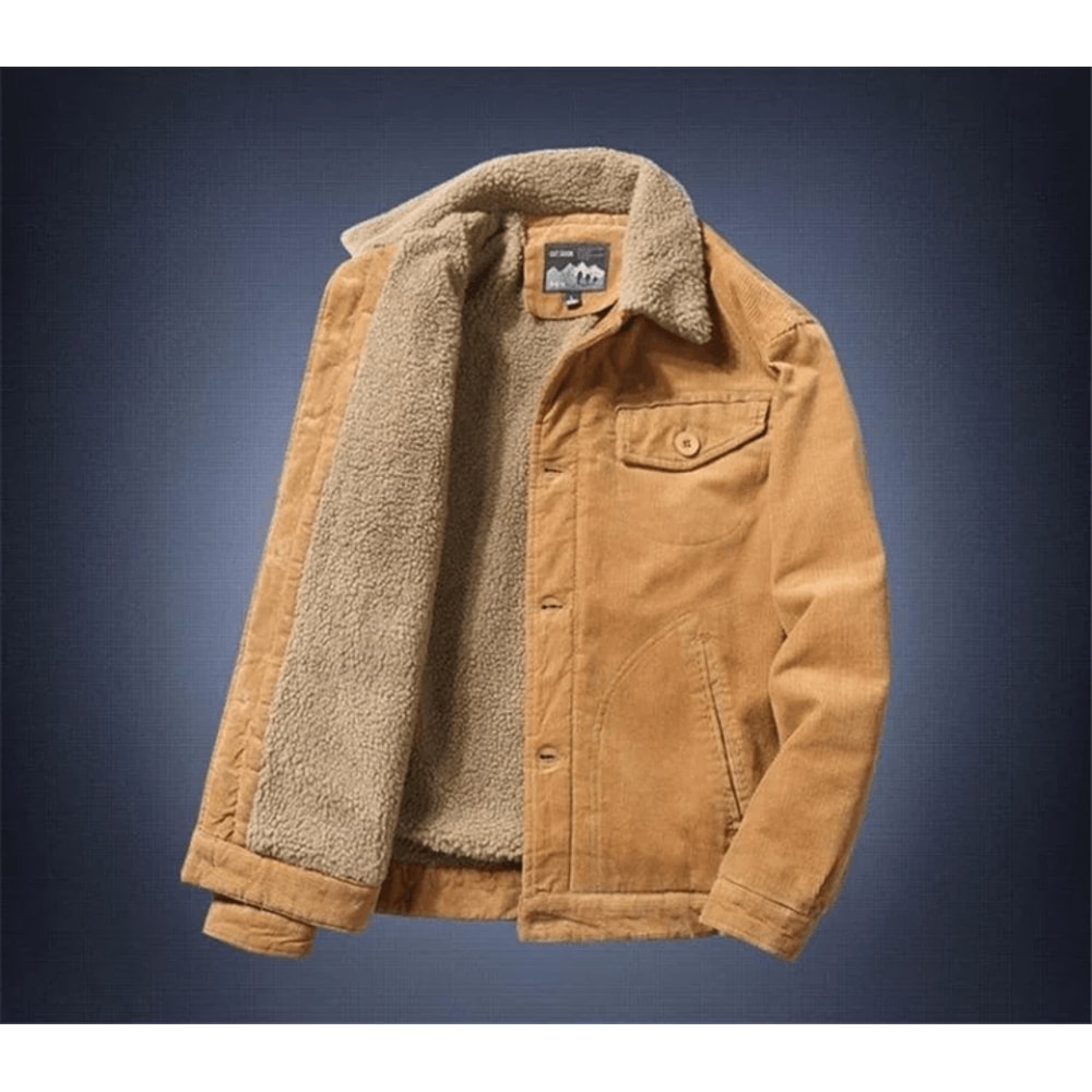 Mens Corduroy Winter Parka Jacket With Velvet Lining 5