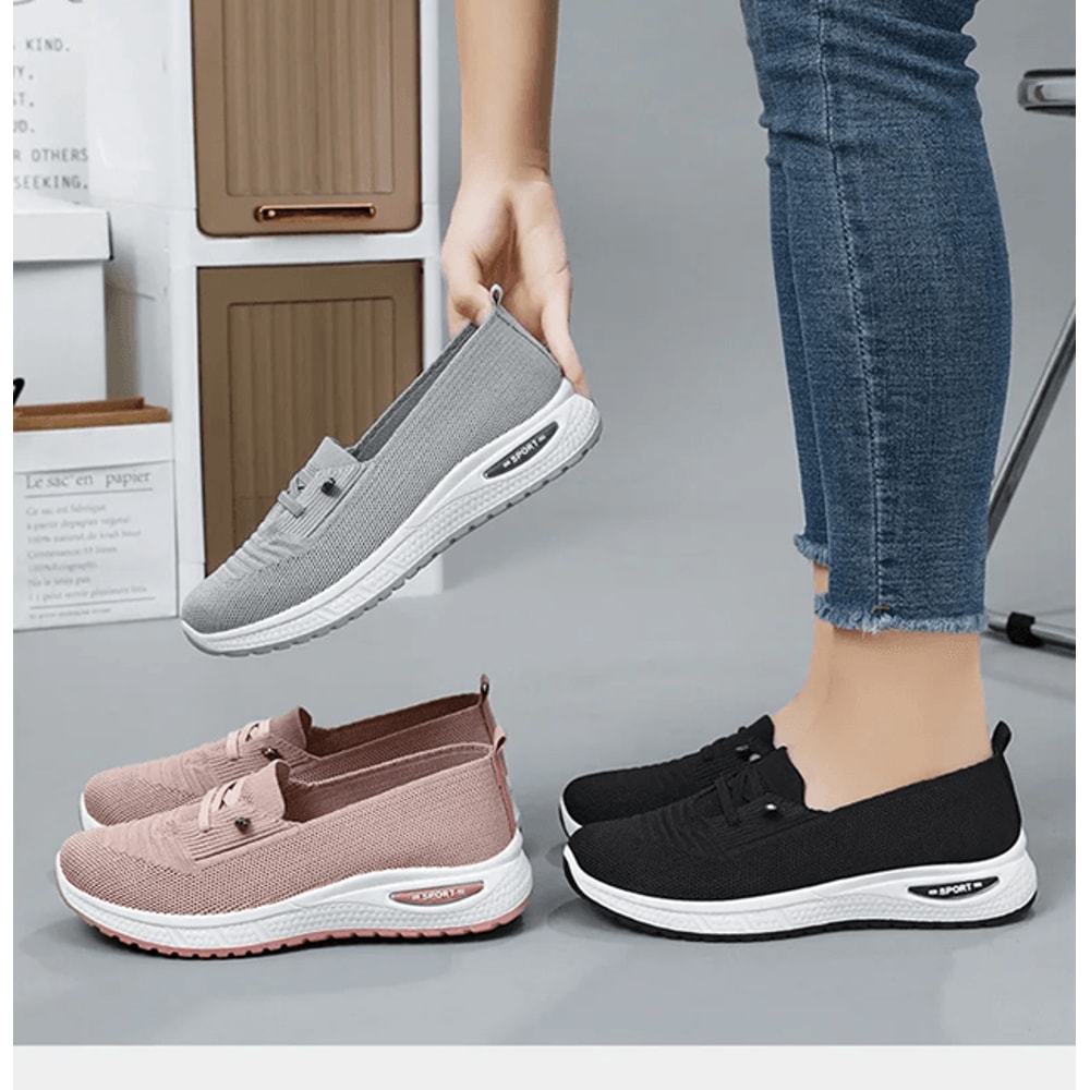 Womens Breathable Mesh Slip On Sneakers Orthopedic Platform Trainers 0