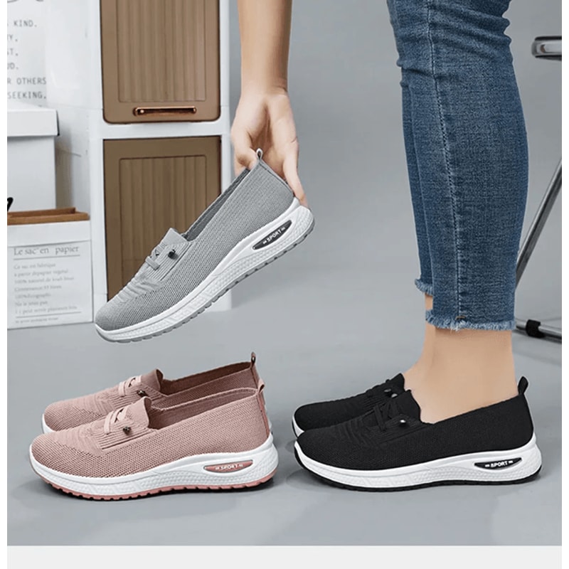 Womens Breathable Mesh Slip On Sneakers Orthopedic Platform Trainers 0