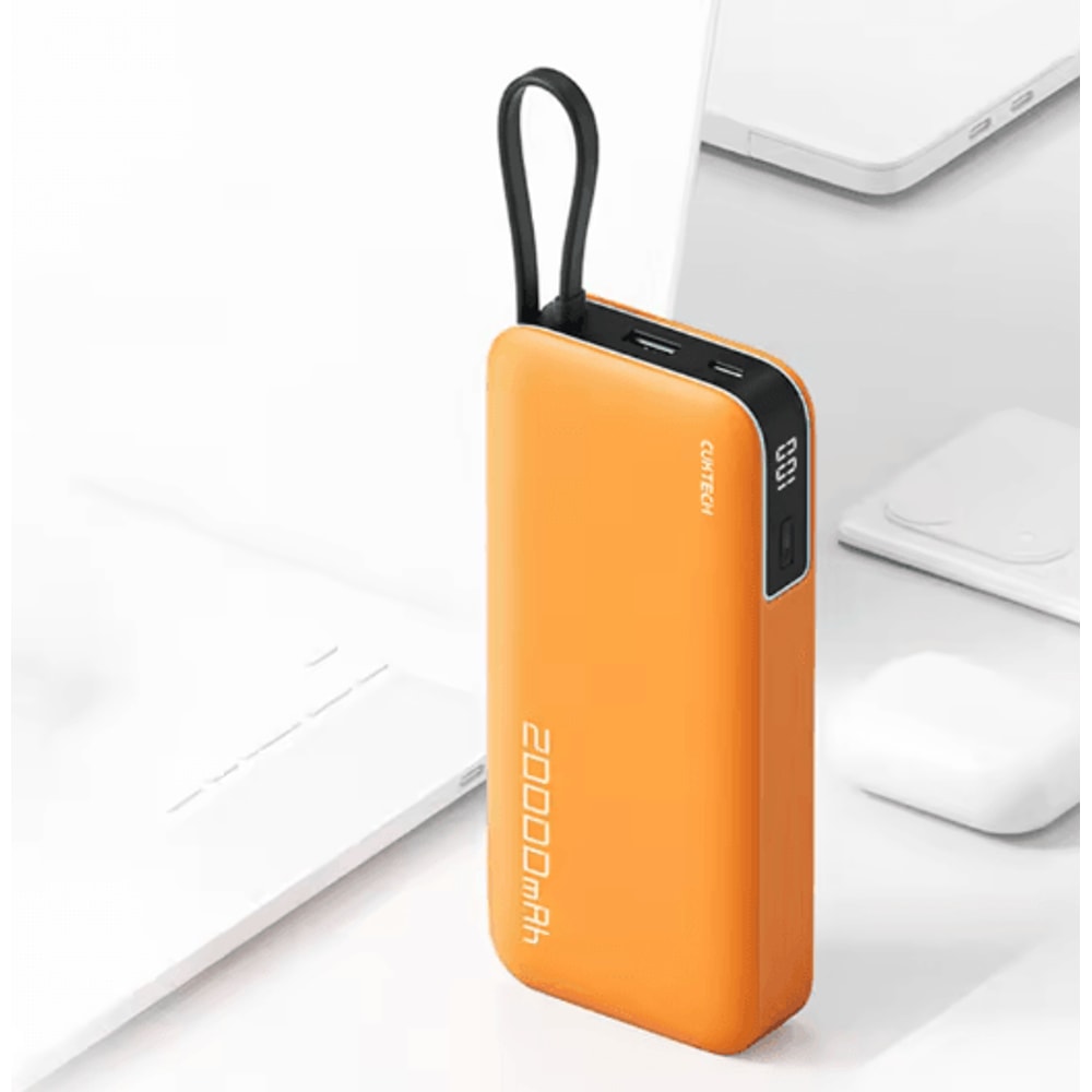 CUKTECH 20000mAh Built In Cable Power Bank 55W Fast Charging 5