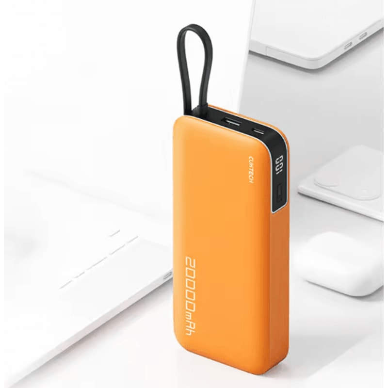 CUKTECH 20000mAh Built In Cable Power Bank 55W Fast Charging 5