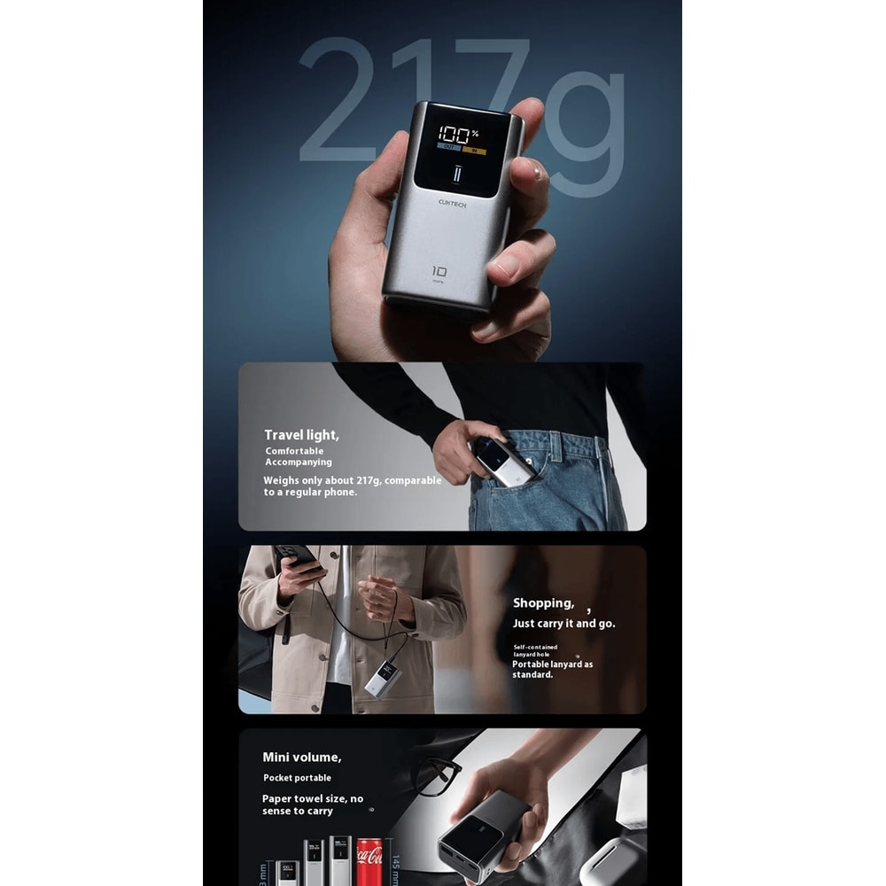CUKTECH 10000mAh Mini Power Bank 55W Fast Charging With Digital Display 1