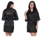 Personalized Satin Bridal Party Robe With Gold Lettering 0