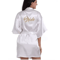 Personalized Satin Bridal Party Robe With Gold Lettering 11