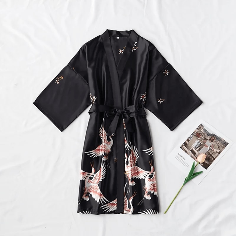 Luxury Satin Kimono Robe For Women Bridal And Loungewear 6