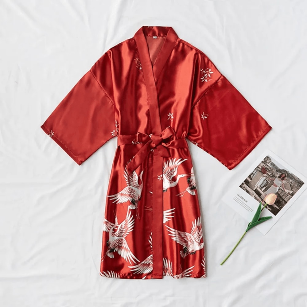 Luxury Satin Kimono Robe For Women Bridal And Loungewear 8