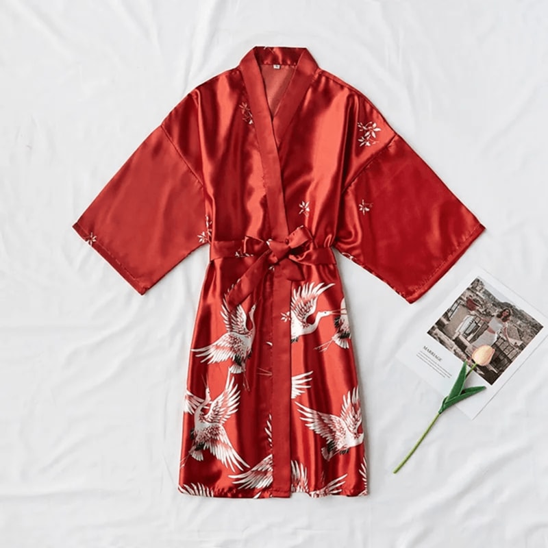 Luxury Satin Kimono Robe For Women Bridal And Loungewear 8