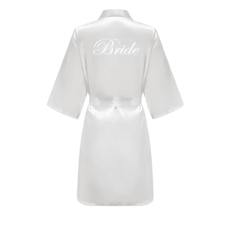 Burgundy Satin Bridal Robe For Bride And Bridesmaids 9