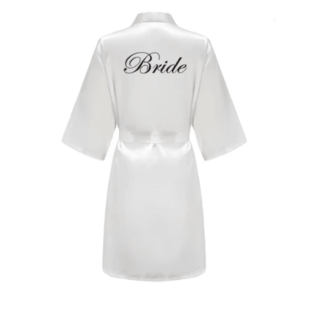 Burgundy Satin Bridal Robe For Bride And Bridesmaids 10