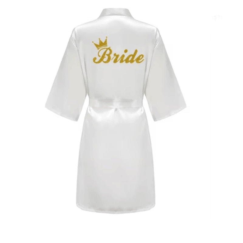 Burgundy Satin Bridal Robe For Bride And Bridesmaids 12