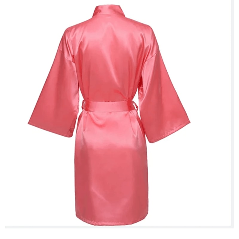 Elegant Satin Night Robe For Women With V Neck And Belted Waist 10