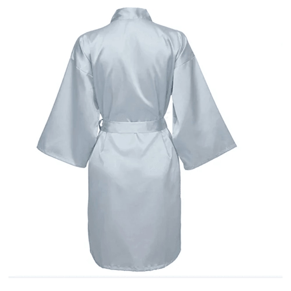 Elegant Satin Night Robe For Women With V Neck And Belted Waist 12