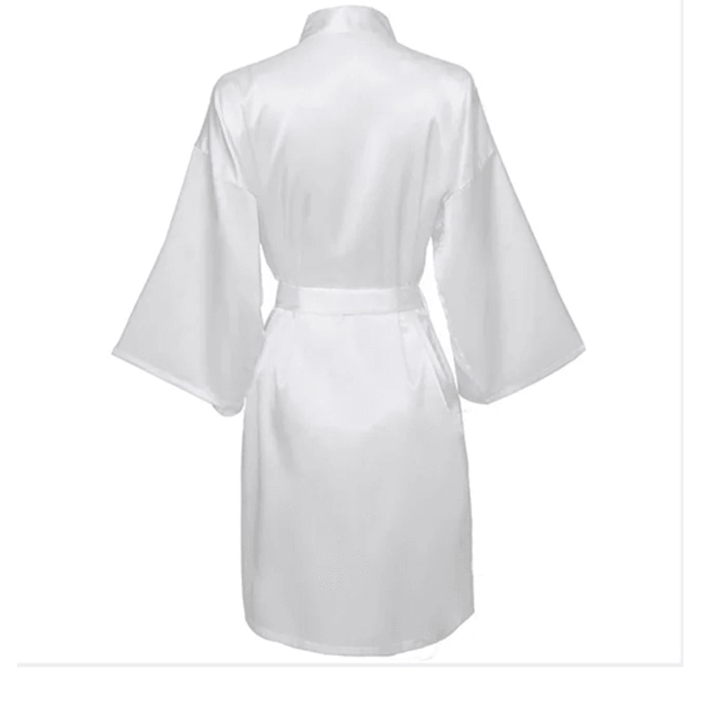 Elegant Satin Night Robe For Women With V Neck And Belted Waist 13