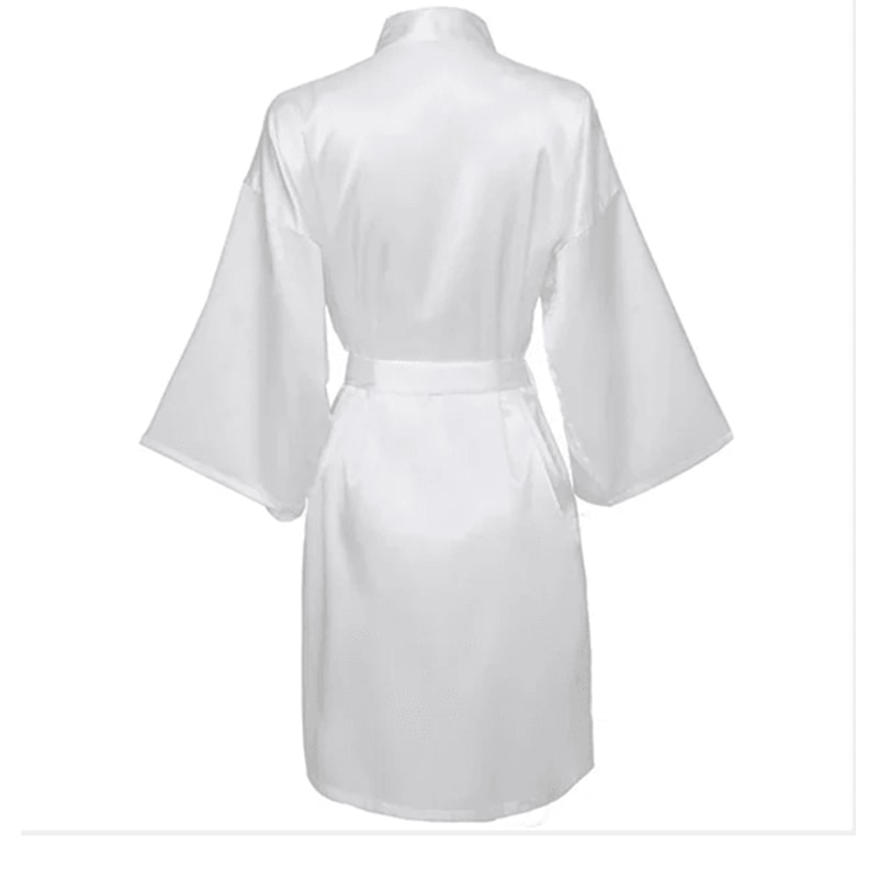 Elegant Satin Night Robe For Women With V Neck And Belted Waist 13