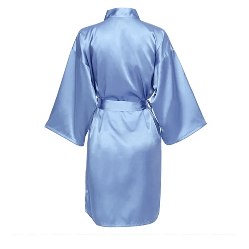 Elegant Satin Night Robe For Women With V Neck And Belted Waist 14