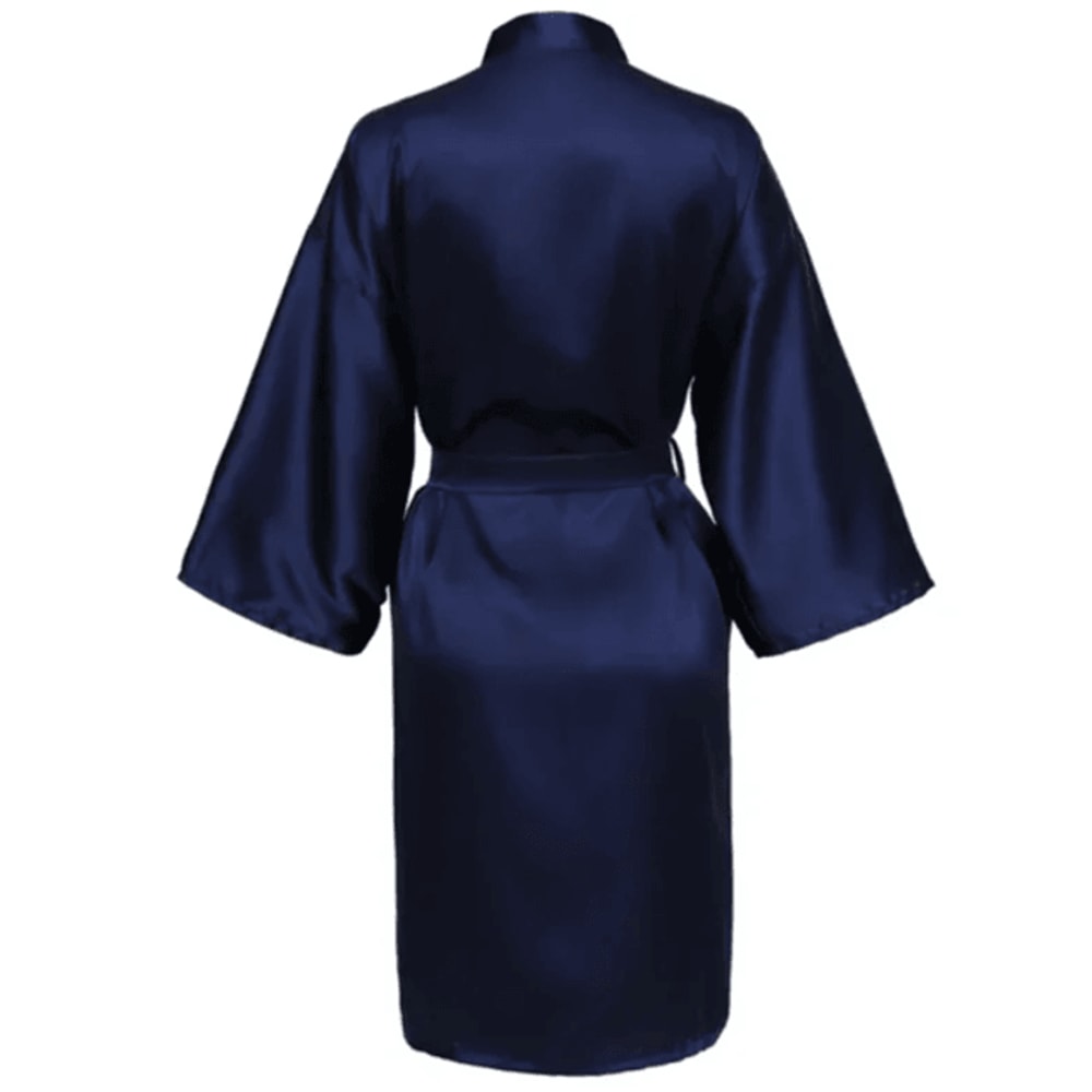 Elegant Satin Night Robe For Women With V Neck And Belted Waist 4