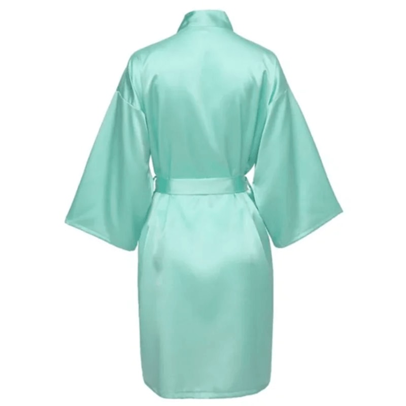 Elegant Satin Night Robe For Women With V Neck And Belted Waist 5