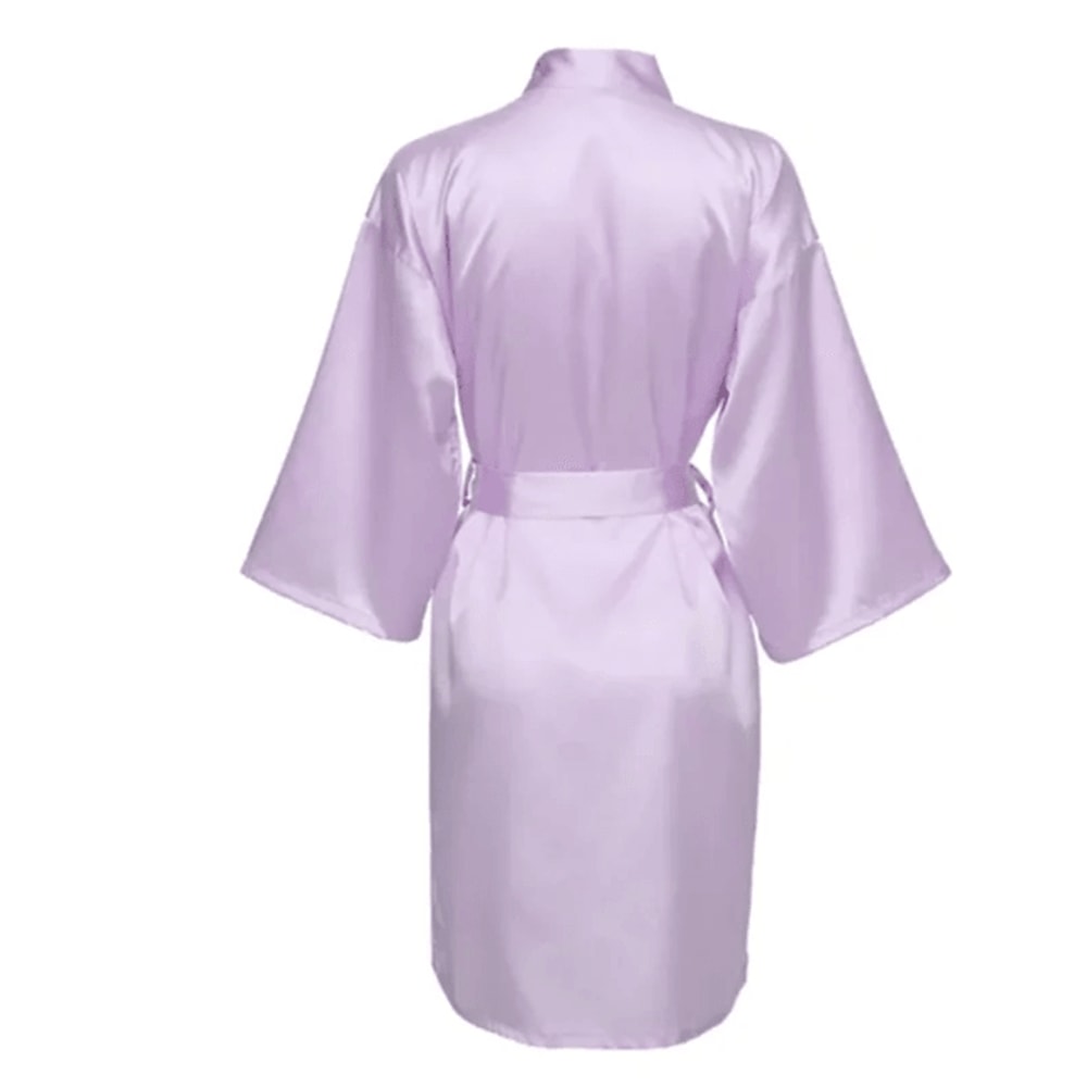 Elegant Satin Night Robe For Women With V Neck And Belted Waist 7