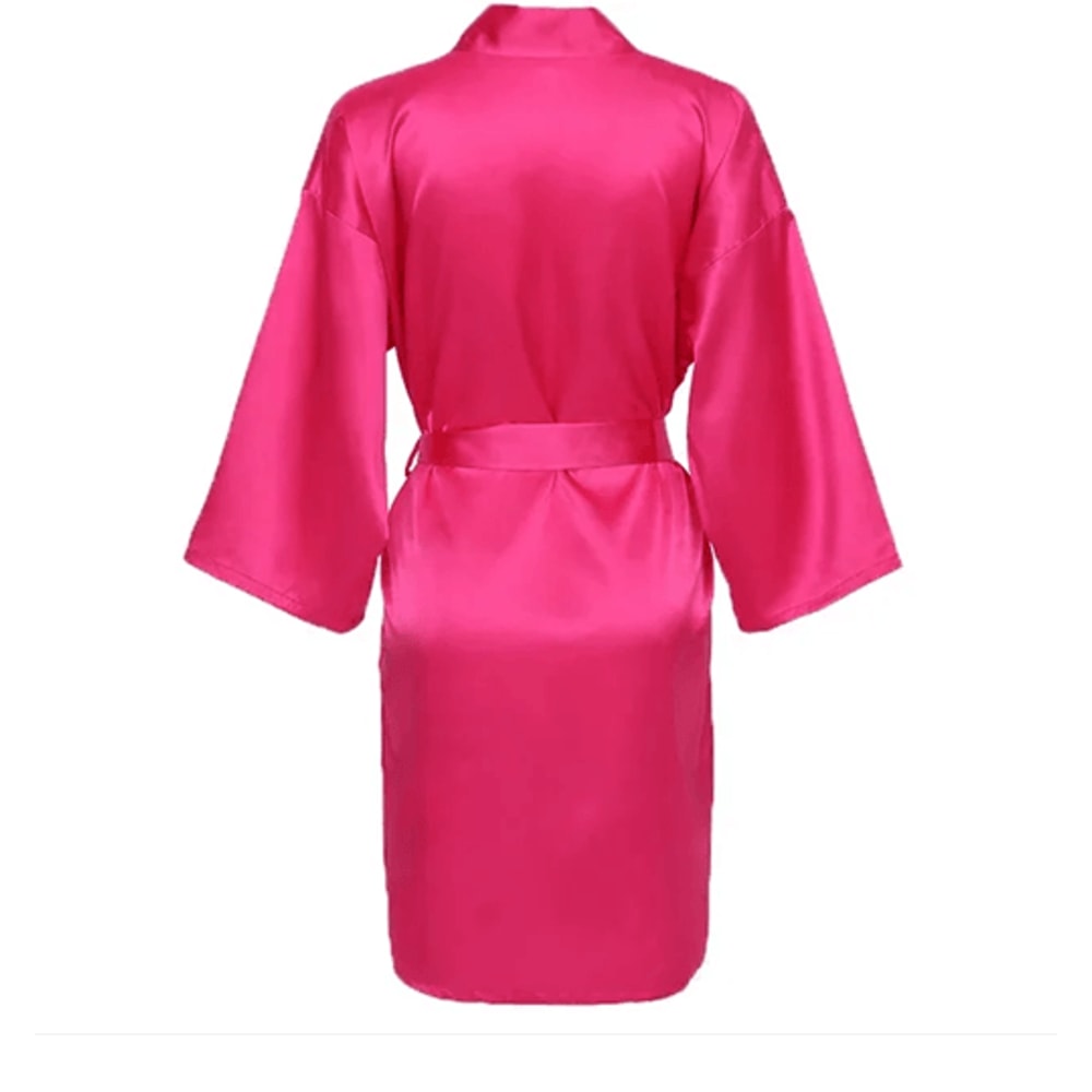 Elegant Satin Night Robe For Women With V Neck And Belted Waist 16