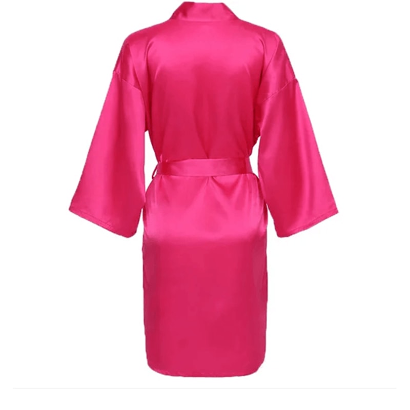 Elegant Satin Night Robe For Women With V Neck And Belted Waist 16