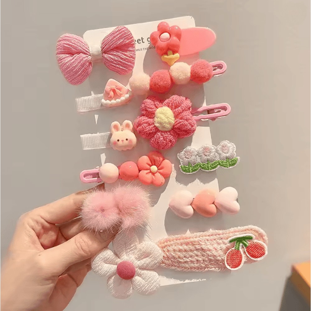 Korean Cartoon Plush Hair Clips Set For Girls Cute Winter Hair Accessories 13