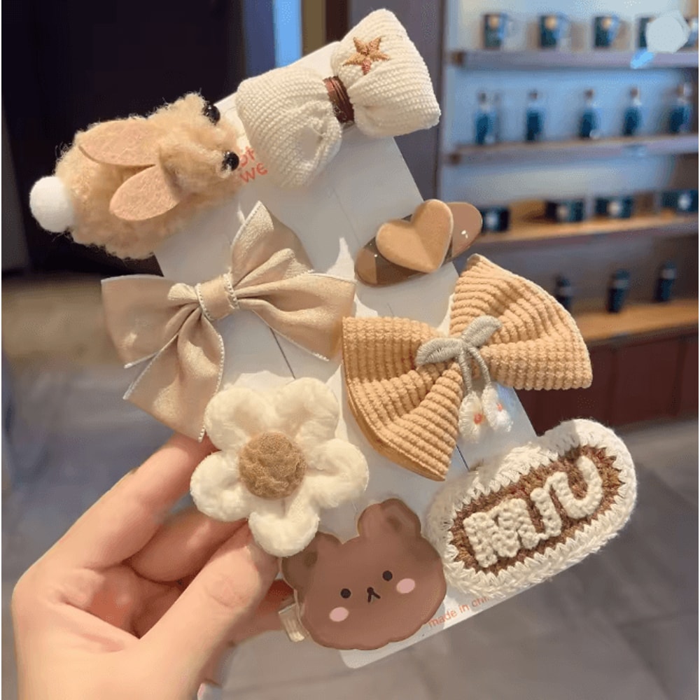 Autumn Winter Plush Cartoon Animal Hair Clip For Women Cute Bangs Side Hair Accessory 3