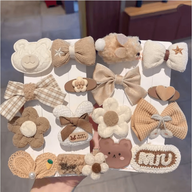 Autumn Winter Plush Cartoon Animal Hair Clip For Women Cute Bangs Side Hair Accessory 11