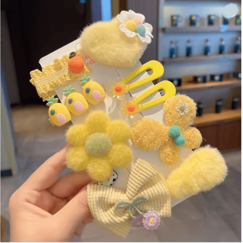 Autumn Winter Plush Cartoon Animal Hair Clip For Women Cute Bangs Side Hair Accessory 5