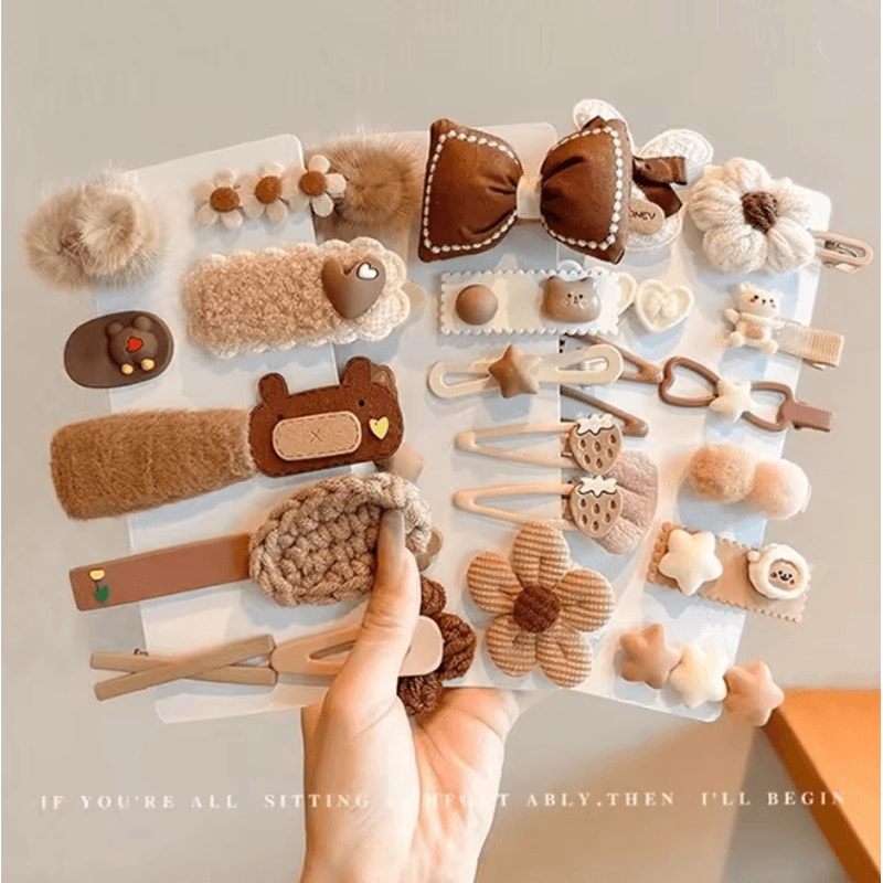 Autumn Winter Plush Cartoon Animal Hair Clip For Women Cute Bangs Side Hair Accessory 20