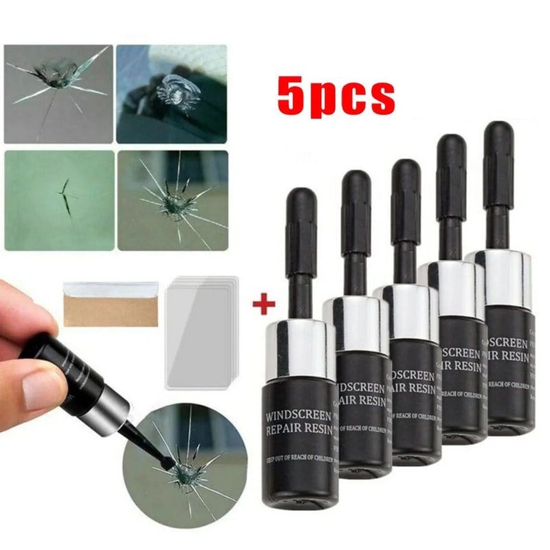 Nano Glass Repair Kit For Windshield Chips And Cracks 5 Piece Set 1