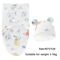 Baby Swaddle Blanket And Hat Set Soft Cotton Newborn Wrap For 0 To 6 Months 6